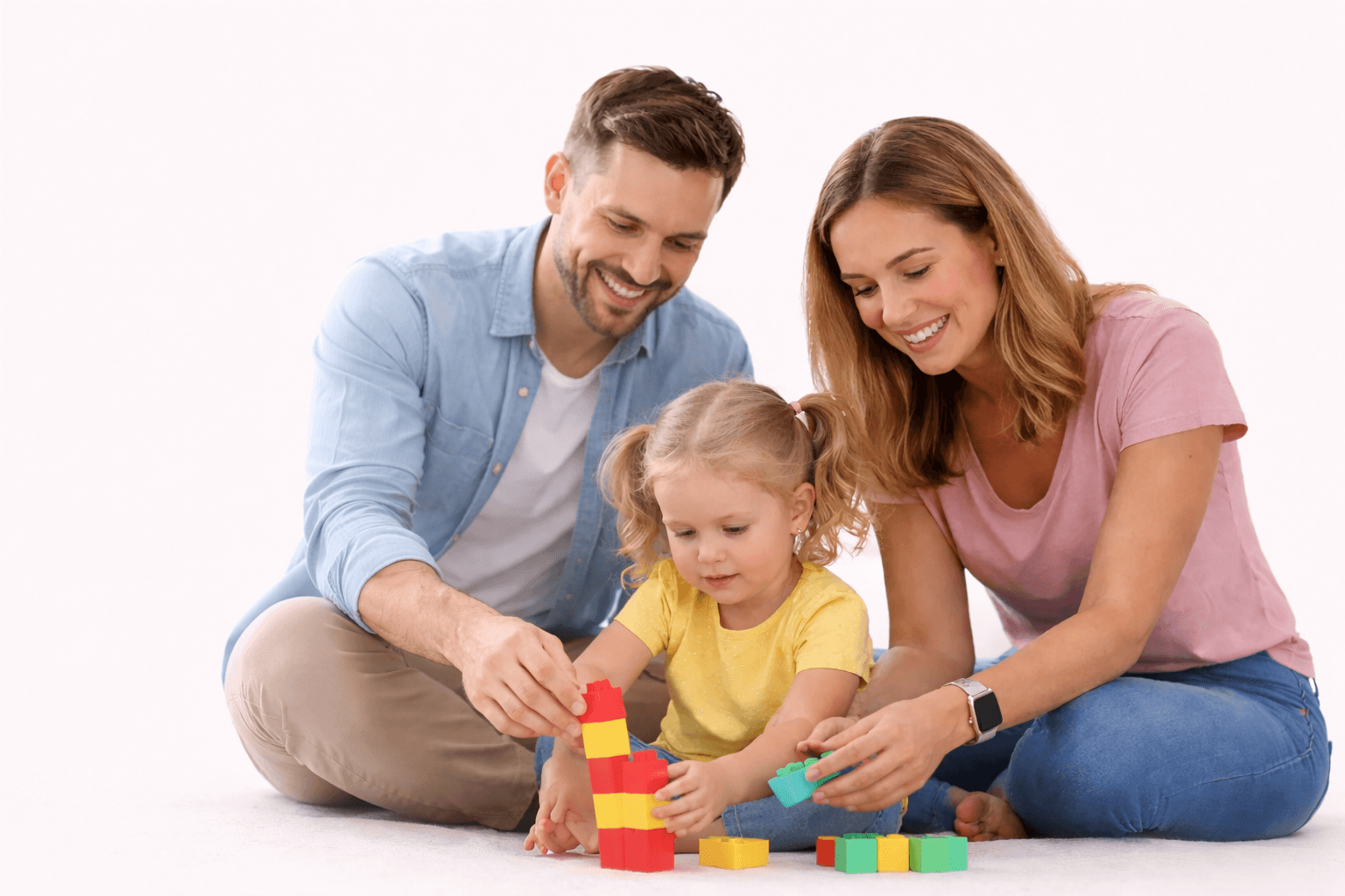 Family reviewing loan options together
